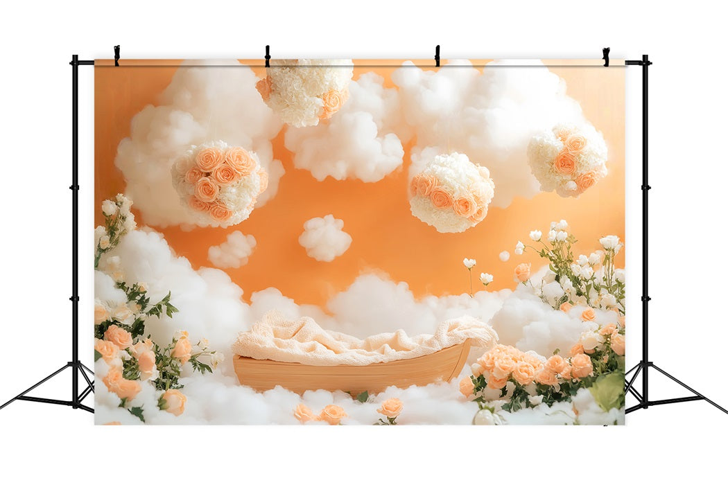 Newborn Backdrop Peach Rose Cloudy Dreamland Newborn Photoshoot Backdrop LXX58-385