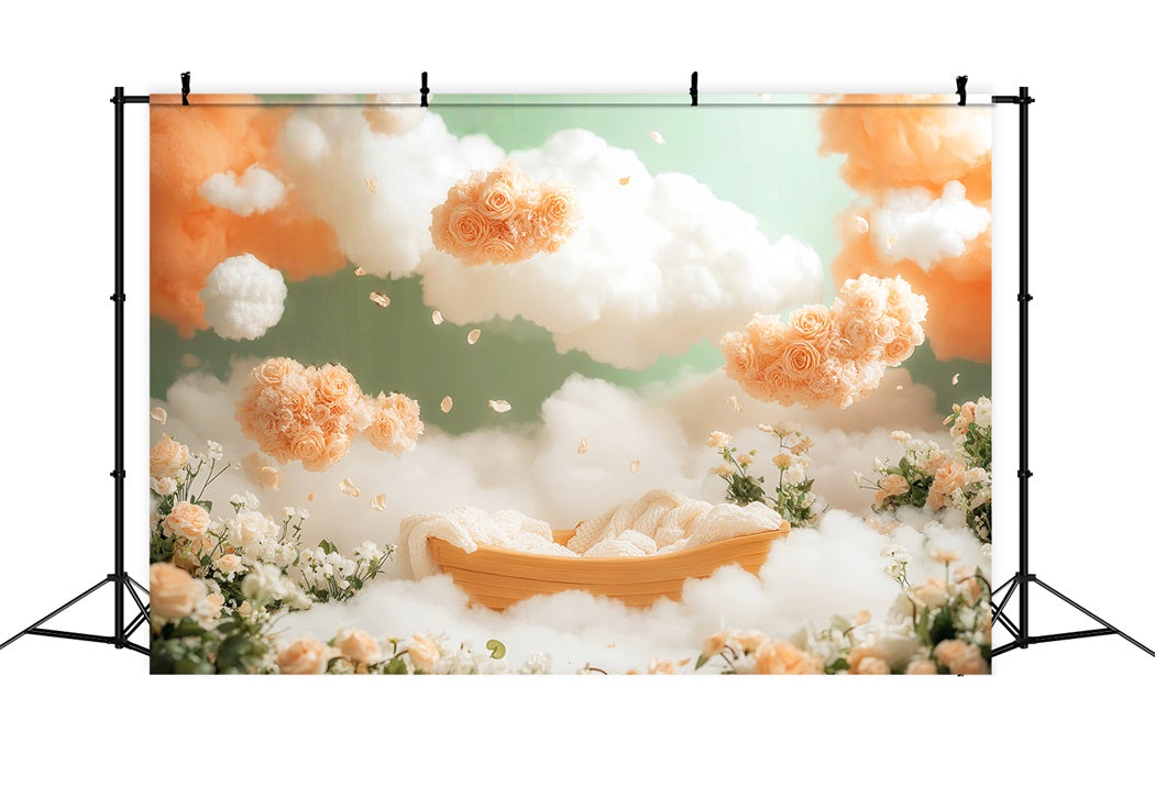 Newborn Backdrop Floating Floral Cloudy Fantasy Kids Backdrop LXX58-386