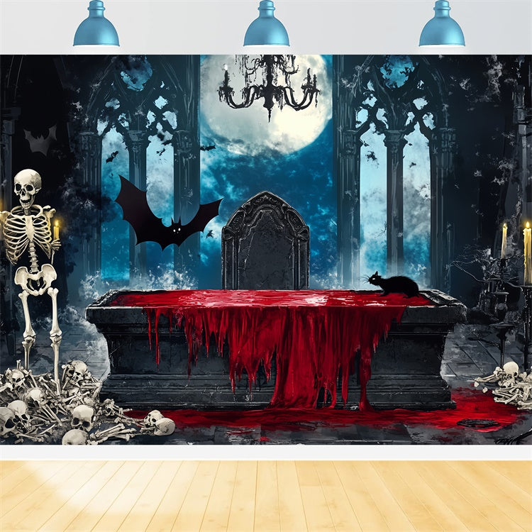 Scary Halloween Backdrops Bloody Gothic Altar Backdrop LXX58-39