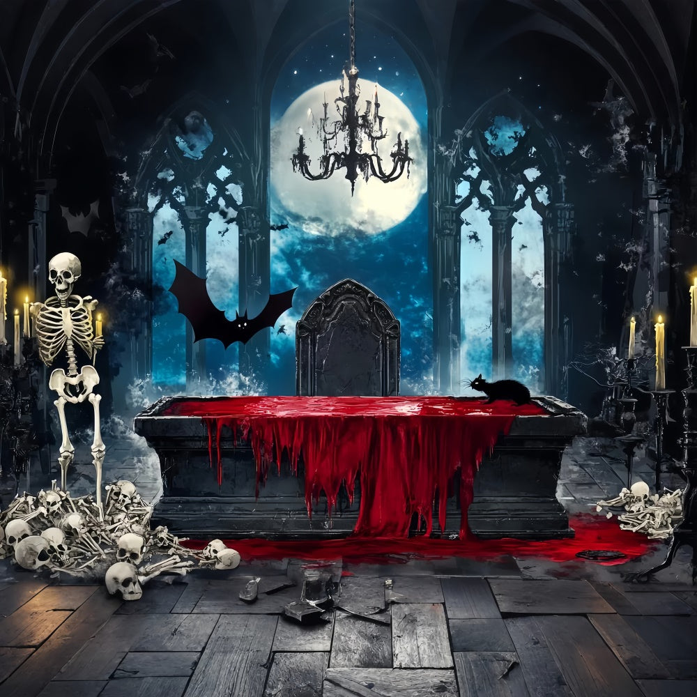 Scary Halloween Backdrops Bloody Gothic Altar Backdrop LXX58-39