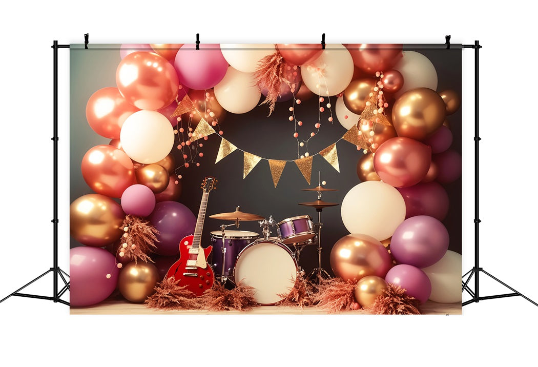 Moon And Stars Backdrop Golden Banner Balloon Stage Kids Photo Backdrop LXX58-391