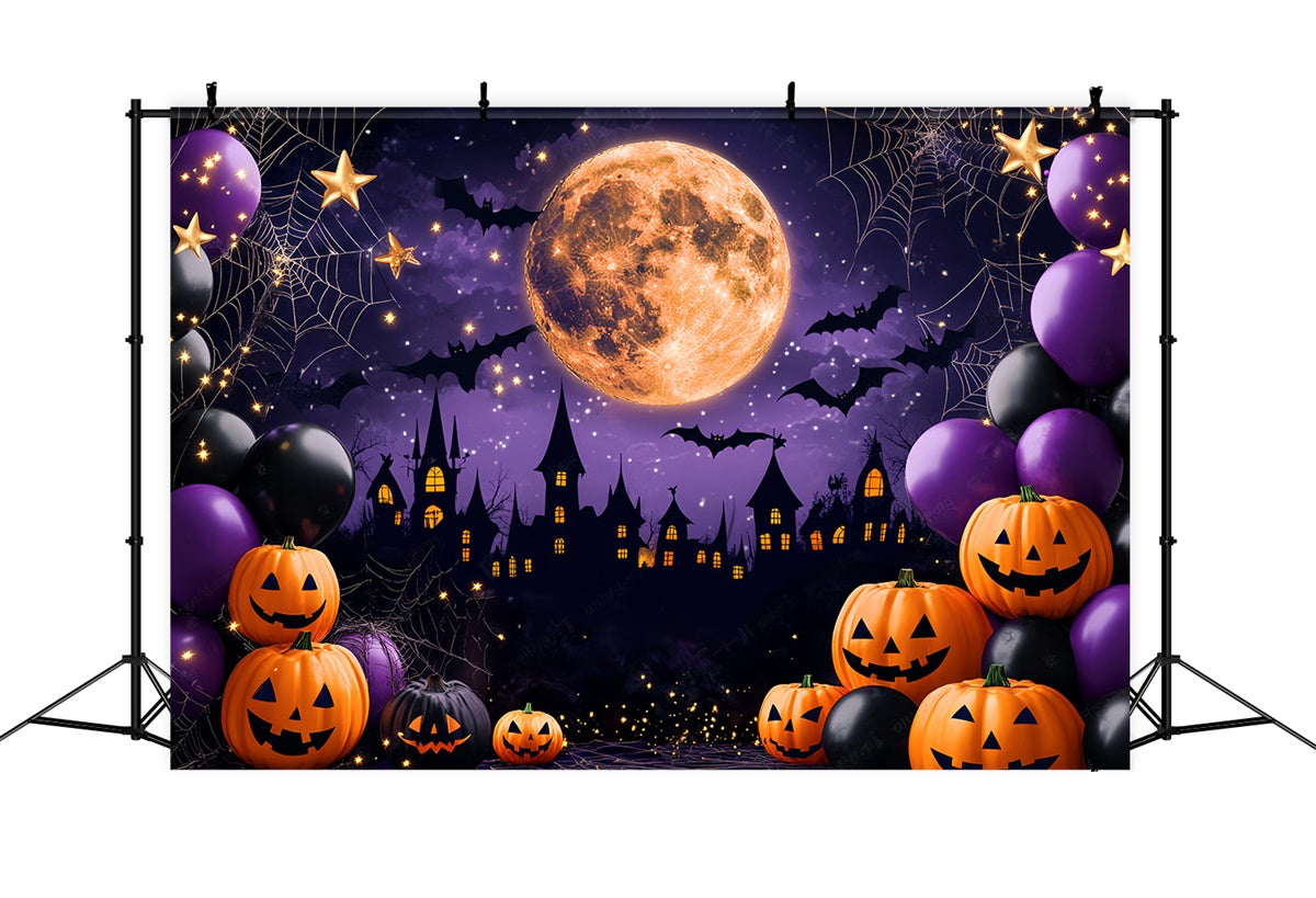 Halloween Backdrop Spooky Castle Silhouette Backdrop LXX58-40