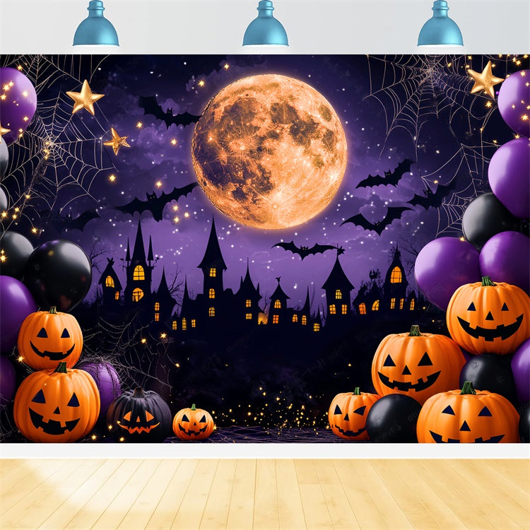 Halloween Backdrop Spooky Castle Silhouette Backdrop LXX58-40