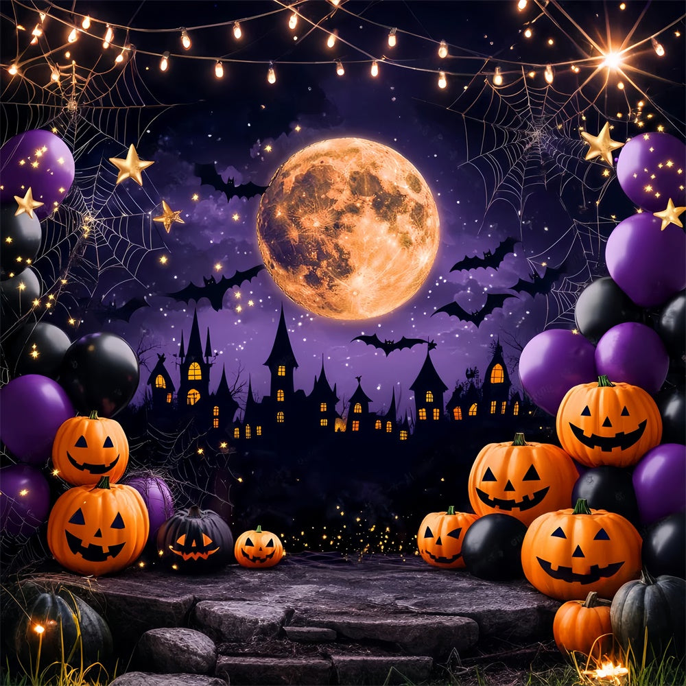 Halloween Backdrop Spooky Castle Silhouette Backdrop LXX58-40