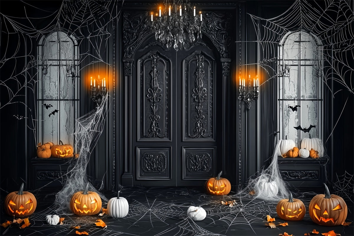 Entry Backdrop Halloween Photo Backdrops Gothic Mansion Entry Backdrop LXX58-42