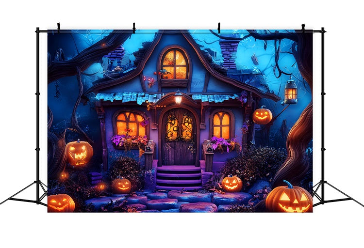 Halloween Backdrops Enchanted Witch Cottage Backdrop LXX58-46