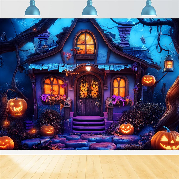 Halloween Backdrops Enchanted Witch Cottage Backdrop LXX58-46