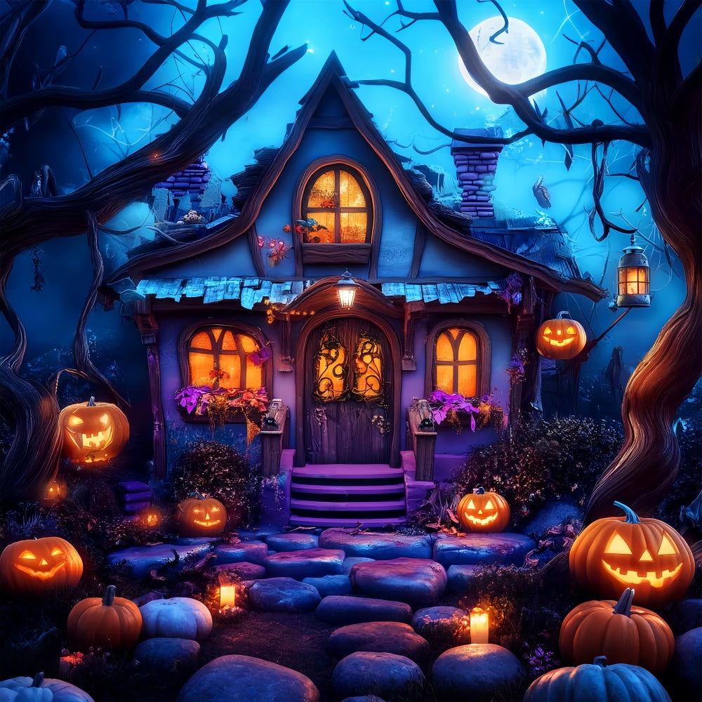 Halloween Backdrops Enchanted Witch Cottage Backdrop LXX58-46