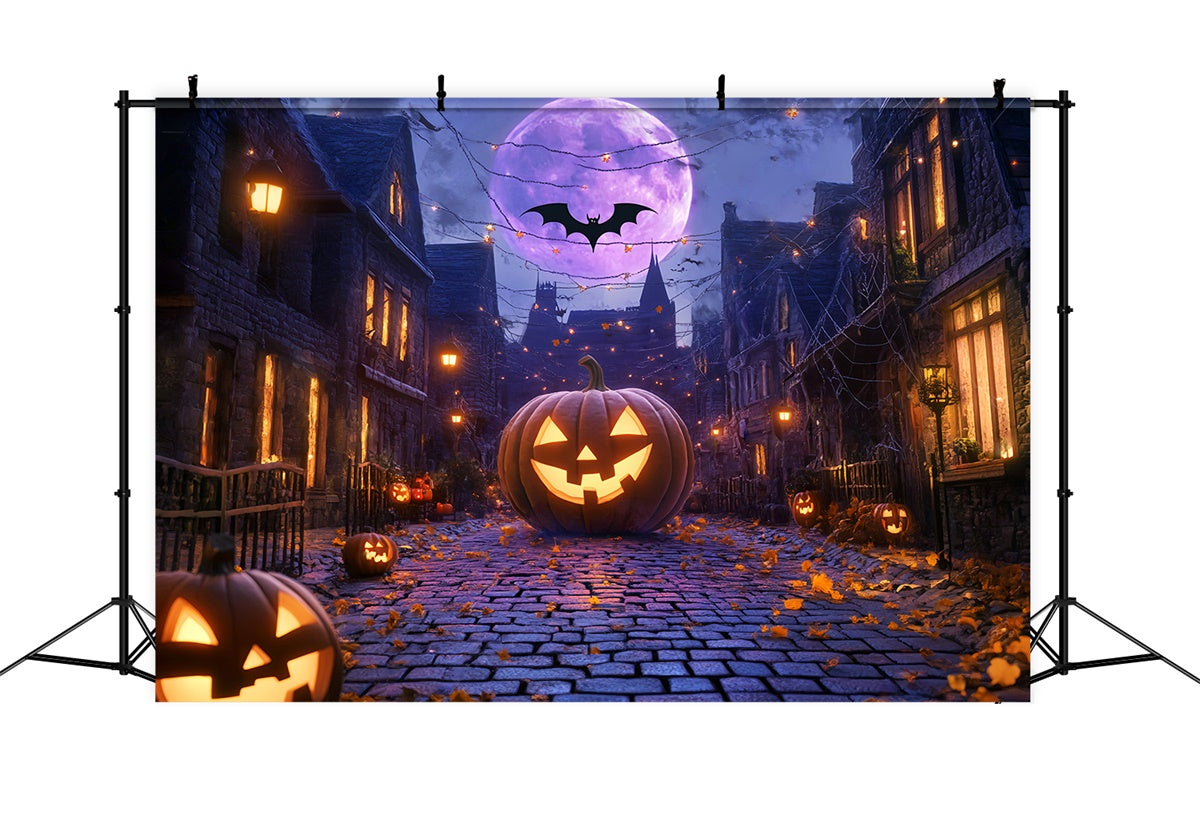 Halloween Photo Backdrop Giant Pumpkin Lane Backdrop LXX58-48