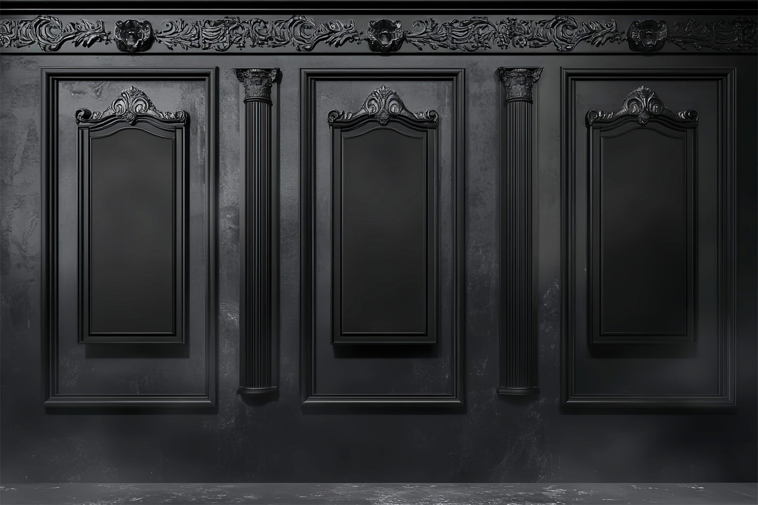 Halloween Wall Backdrop Baroque Black Panel Backdrop LXX58-8
