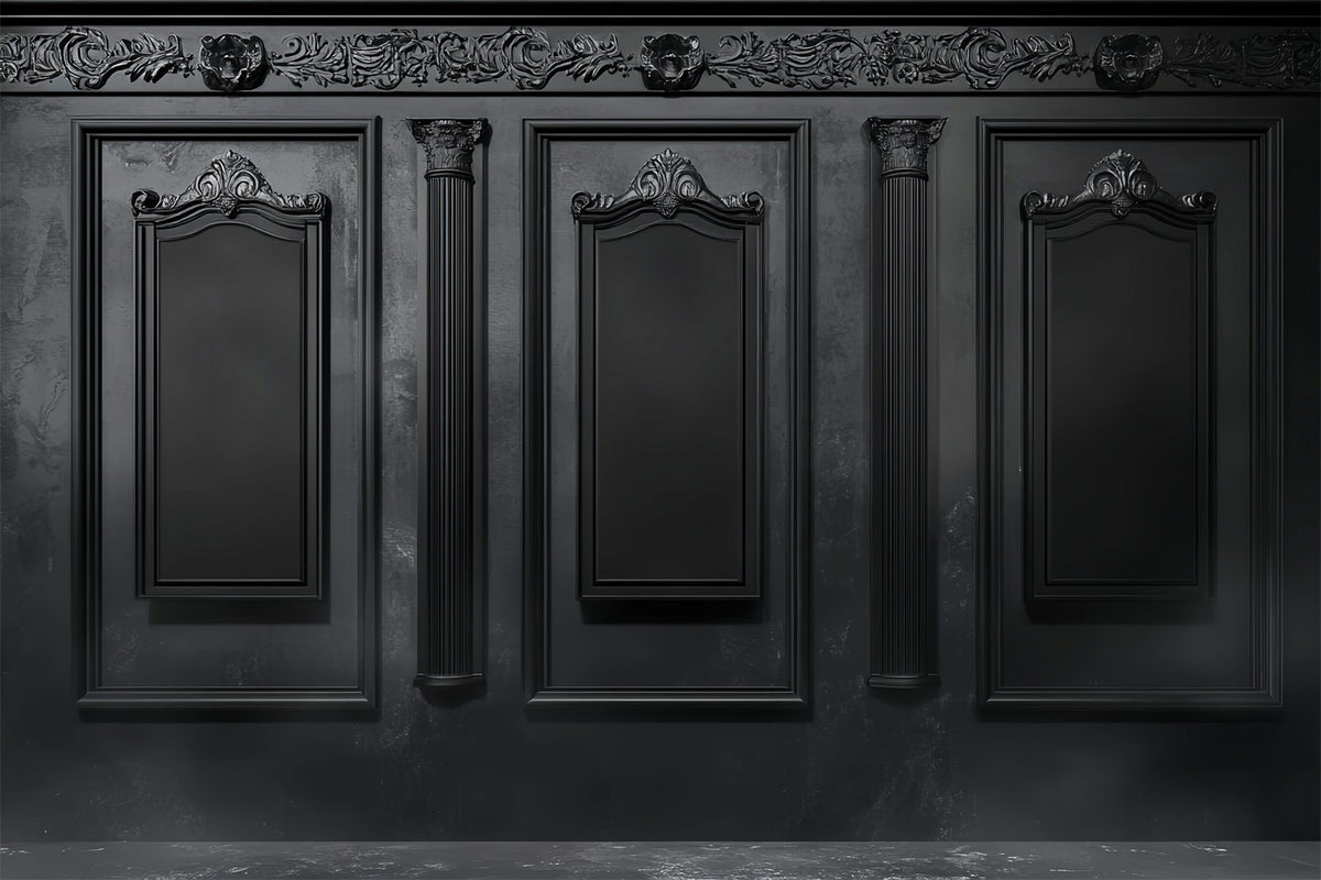 Halloween Wall Backdrop Baroque Black Panel Backdrop LXX58-8