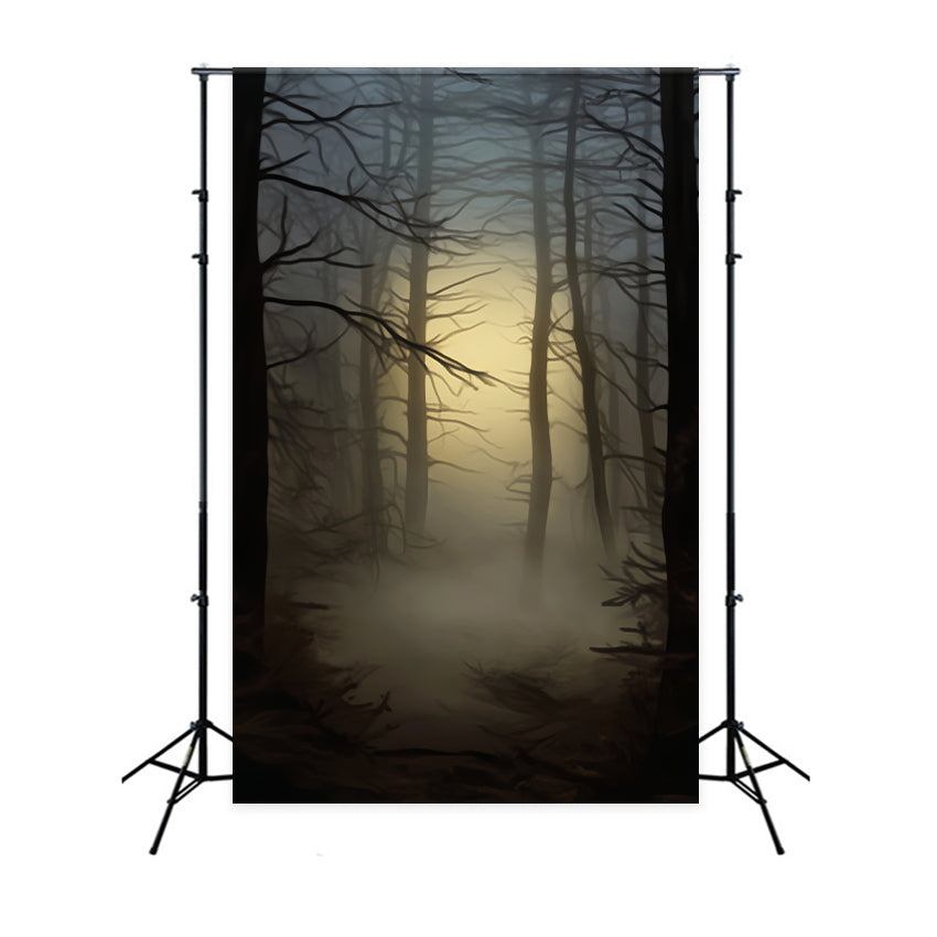 Haunted Forest Backdrop Misty Glow Haunted Forest Halloween Backdrops LXX59-117