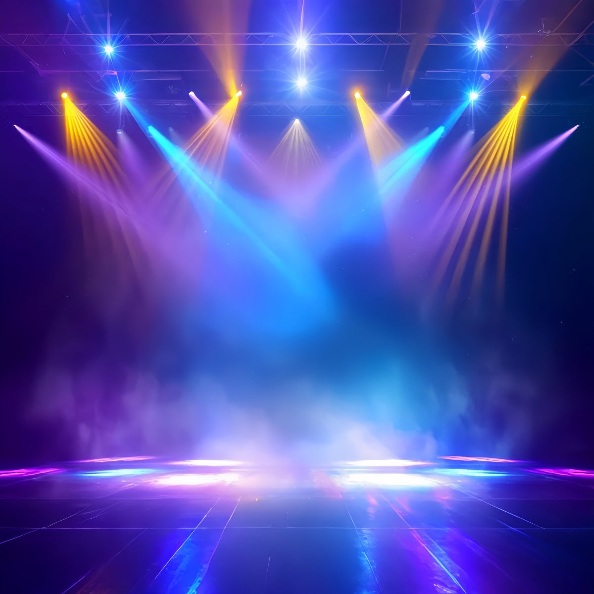Spotlight Backdrop Colorful Stage Neon Lights Photography Dance Backdrop LXX59-12