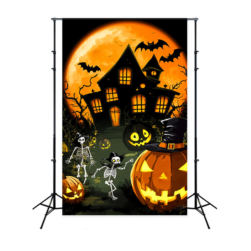 Haunted Forest Backdrop Haunted Mansion Skeleton Parade Halloween Photo Backdrop LXX59-131