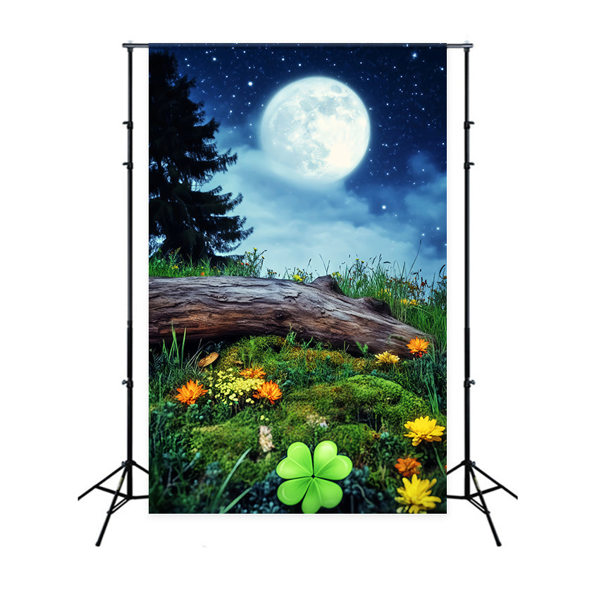 Haunted Forest Backdrop Lucky Clover Meadow Night Sky Halloween Backdrop Ideas LXX59-141