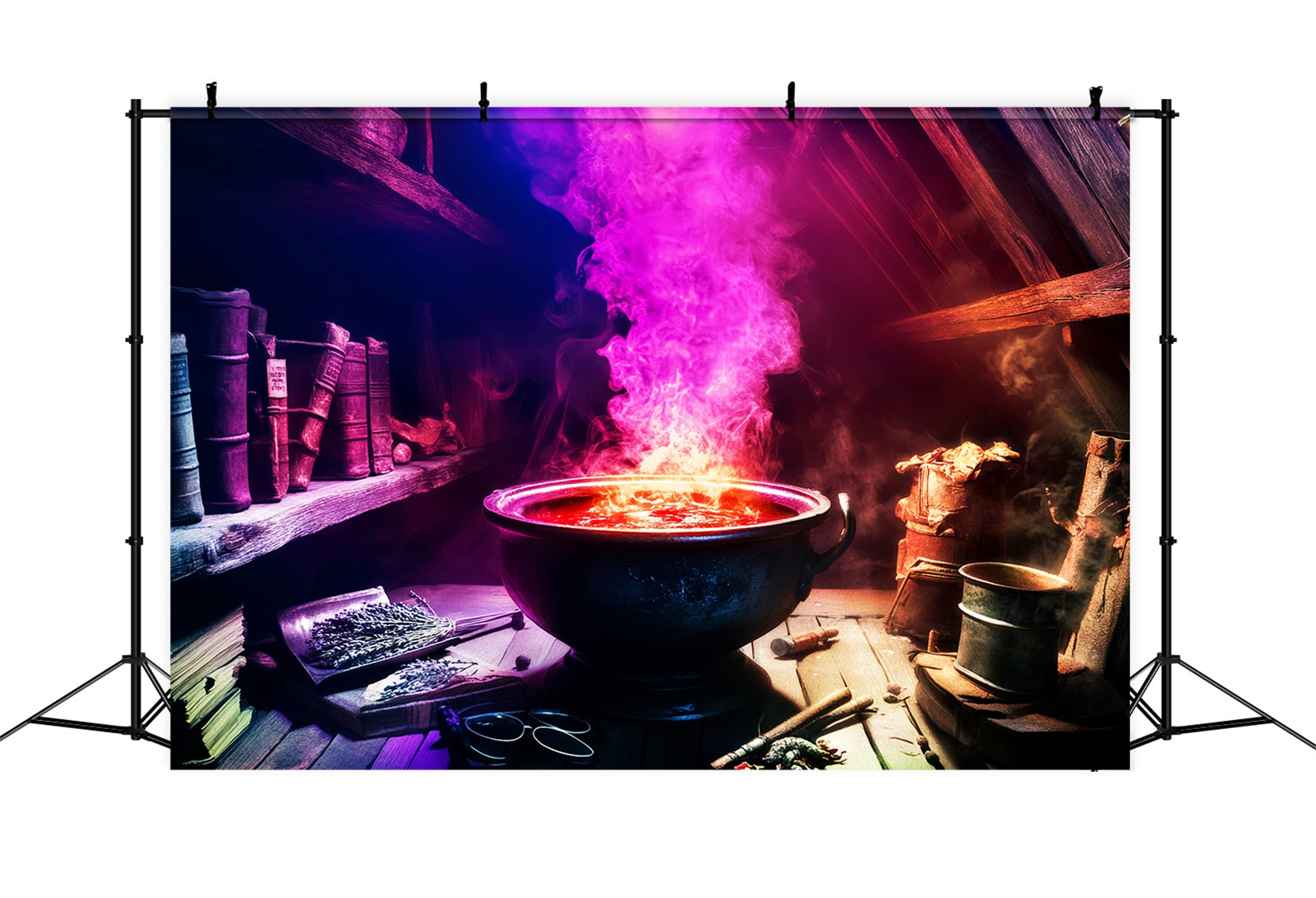 Halloween Color Backdrop Witch Potion Cauldron Mystic Room Halloween Backdrop Ideas LXX59-143