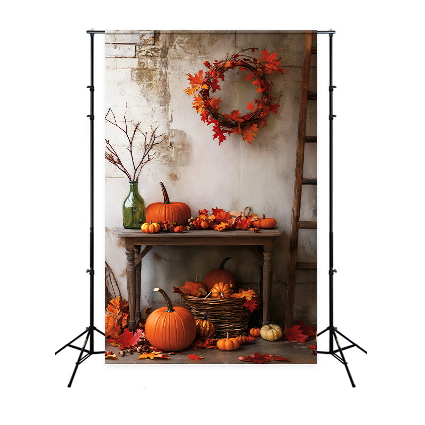 Halloween Color Backdrop Rustic Pumpkin Autumn Arrangement Halloween Backdrop Ideas LXX59-149