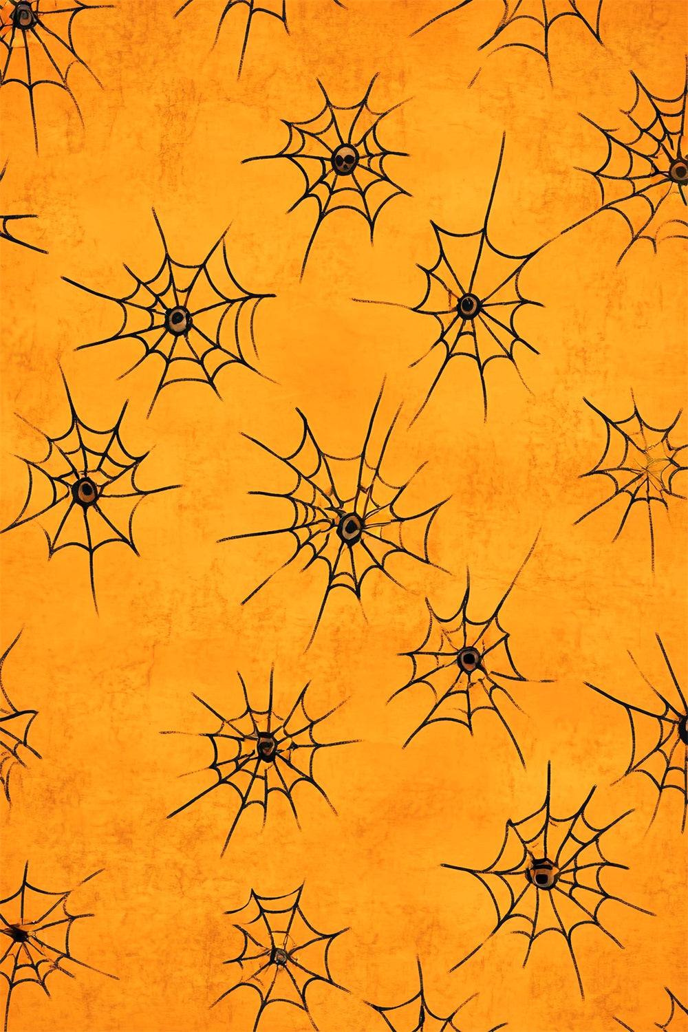 Color Backdrop Orange Background Spiderweb Pattern Halloween Photo Booth Backdrop LXX59-151