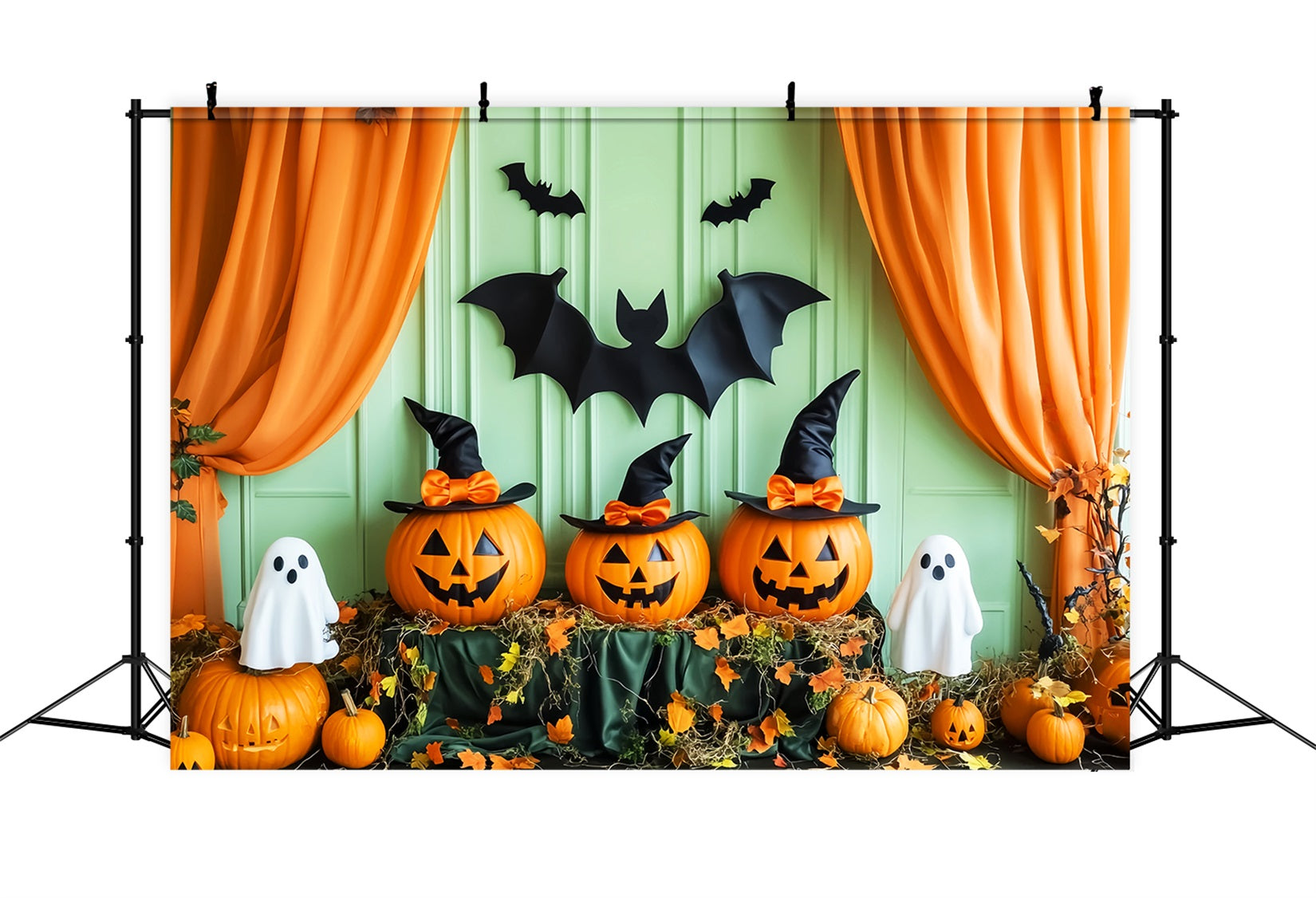 Halloween Graveyard Backdrop Pumpkin Ghost Witch Bats Halloween Backdrop Ideas LXX59-158