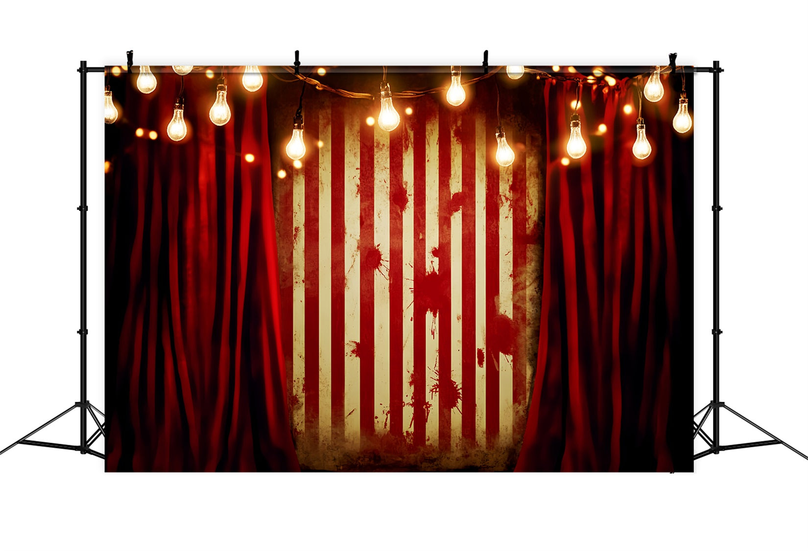 Graveyard Backdrop Blood Stained Circus Curtain Halloween Wall Backdrop LXX59-160