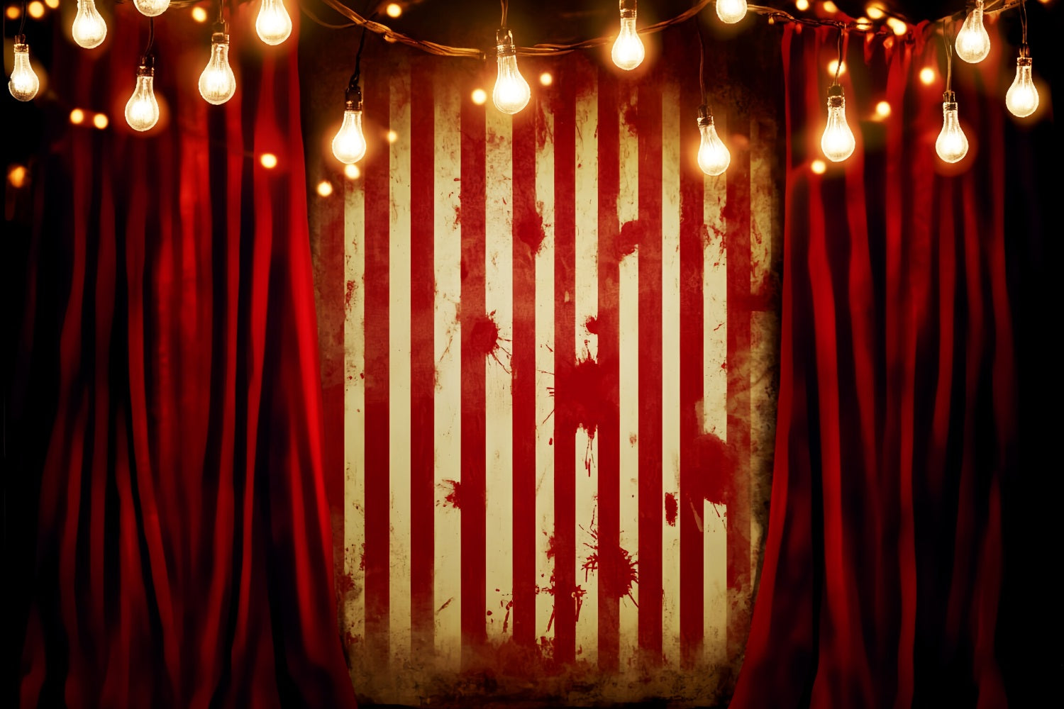 Graveyard Backdrop Blood Stained Circus Curtain Halloween Wall Backdrop LXX59-160