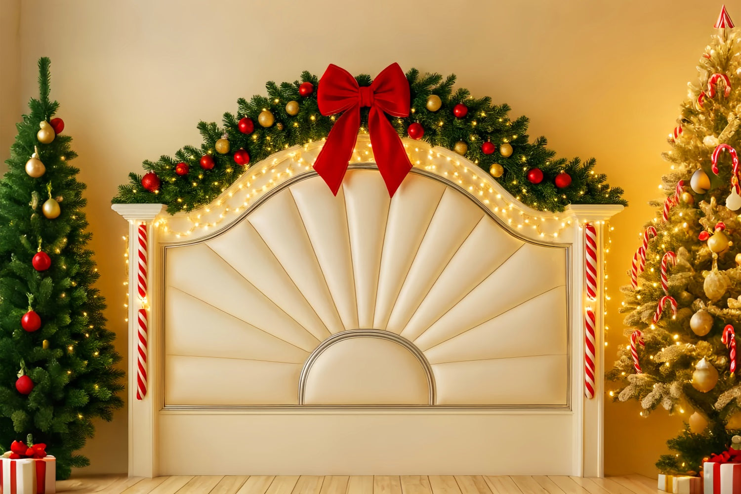Headboard Backdrop Festive Garland Candy Cane Glow Christmas Backdrops LXX59-182