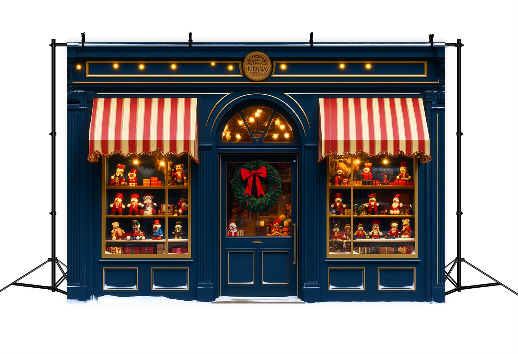 Toy Store Backdrop Shop Window Holiday Display Christmas Photography Backdrops LXX59-188