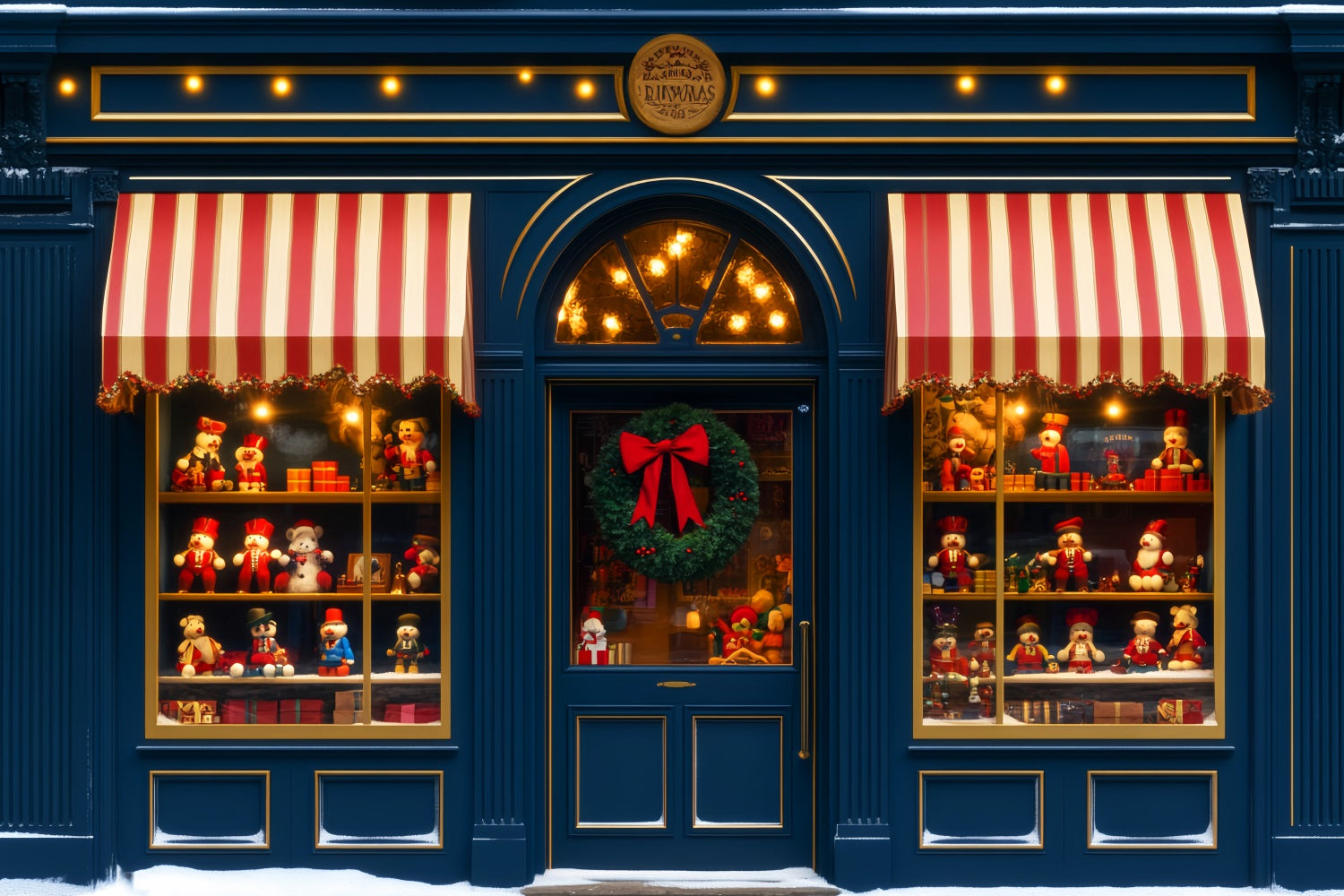 Toy Store Backdrop Shop Window Holiday Display Christmas Photography Backdrops LXX59-188