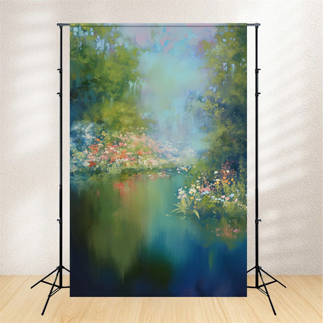 Abstract Painting Flower Backdrop Impressionist Garden Bloom Colors Dance Backdrop LXX59-20