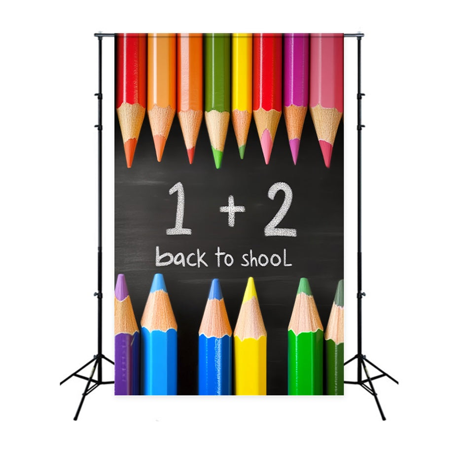 School Backdrop Color Pencil Blackboard Math Back To School Backdrop Ideas LXX59-217