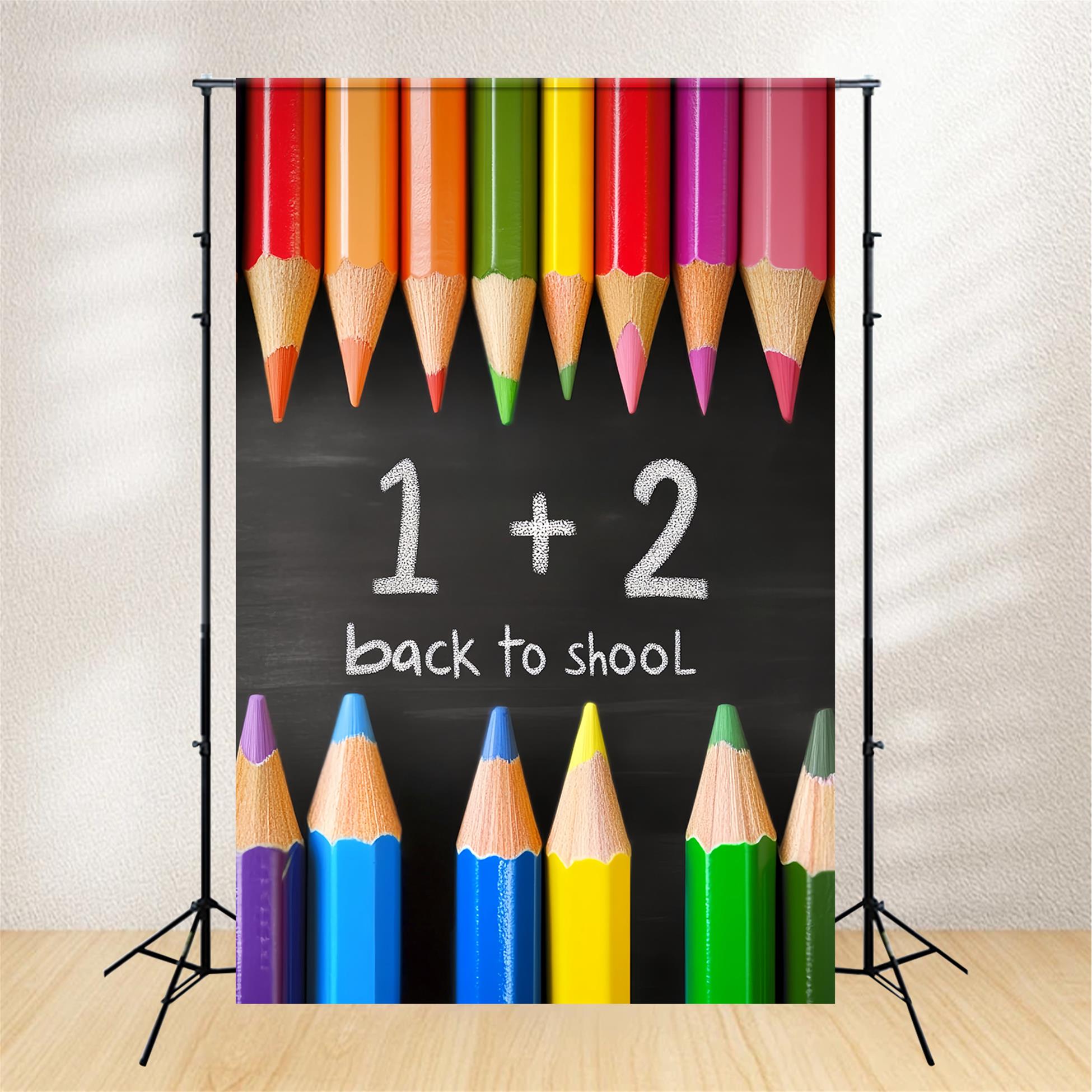 School Backdrop Color Pencil Blackboard Math Back To School Backdrop Ideas LXX59-217
