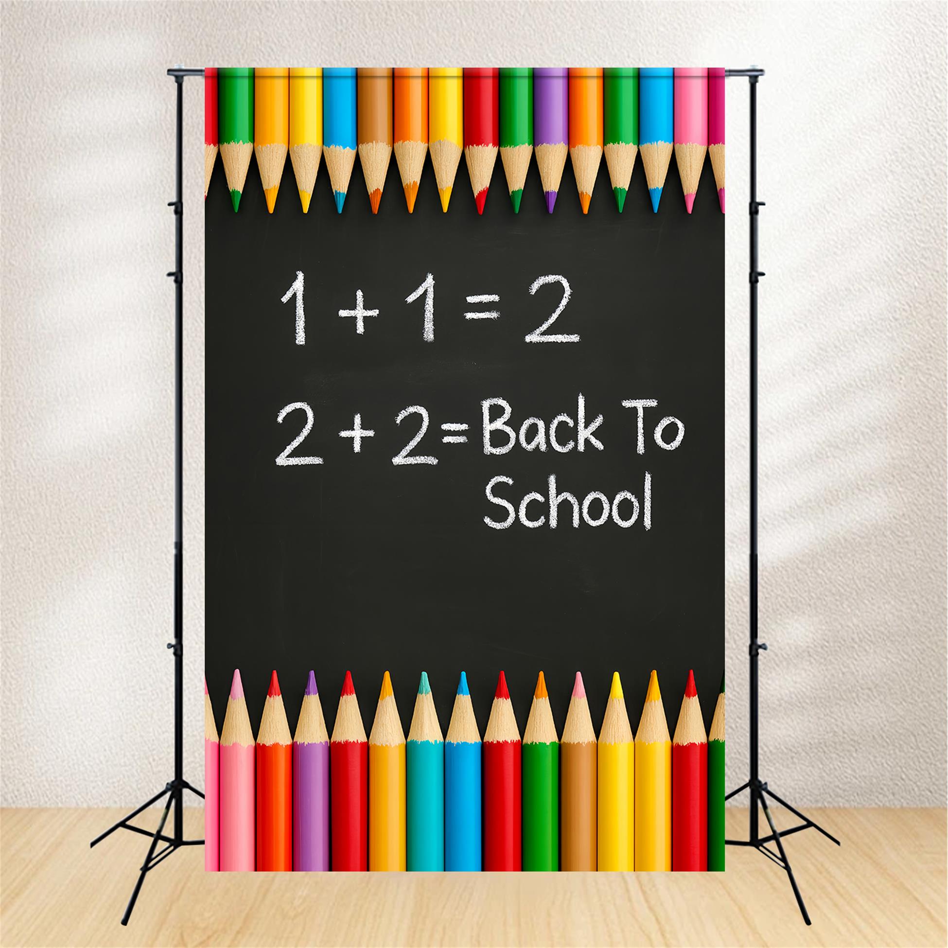 School Backdrop Rainbow Chalkboard Math Notes Back To School Backdrops LXX59-218