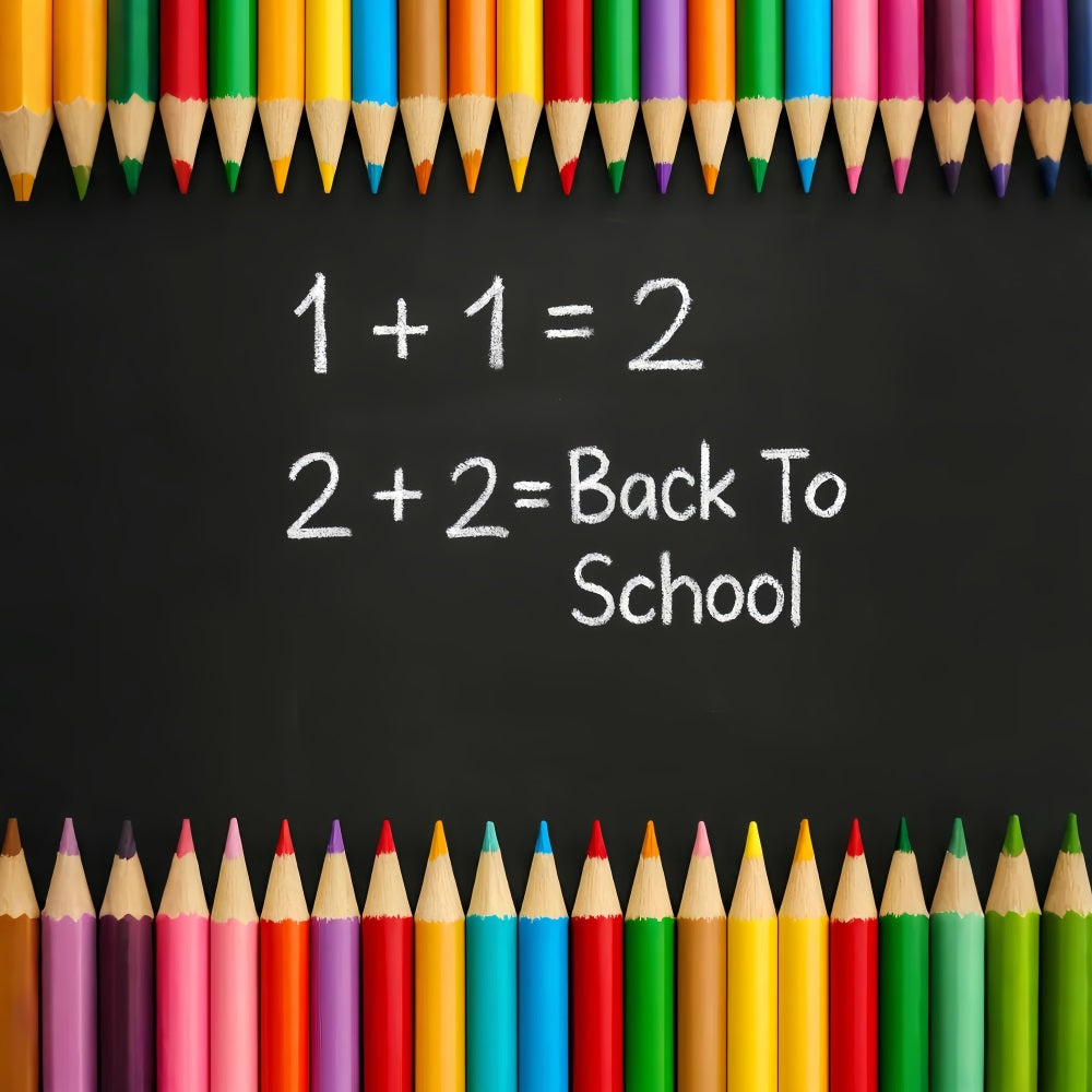 School Backdrop Rainbow Chalkboard Math Notes Back To School Backdrops LXX59-218