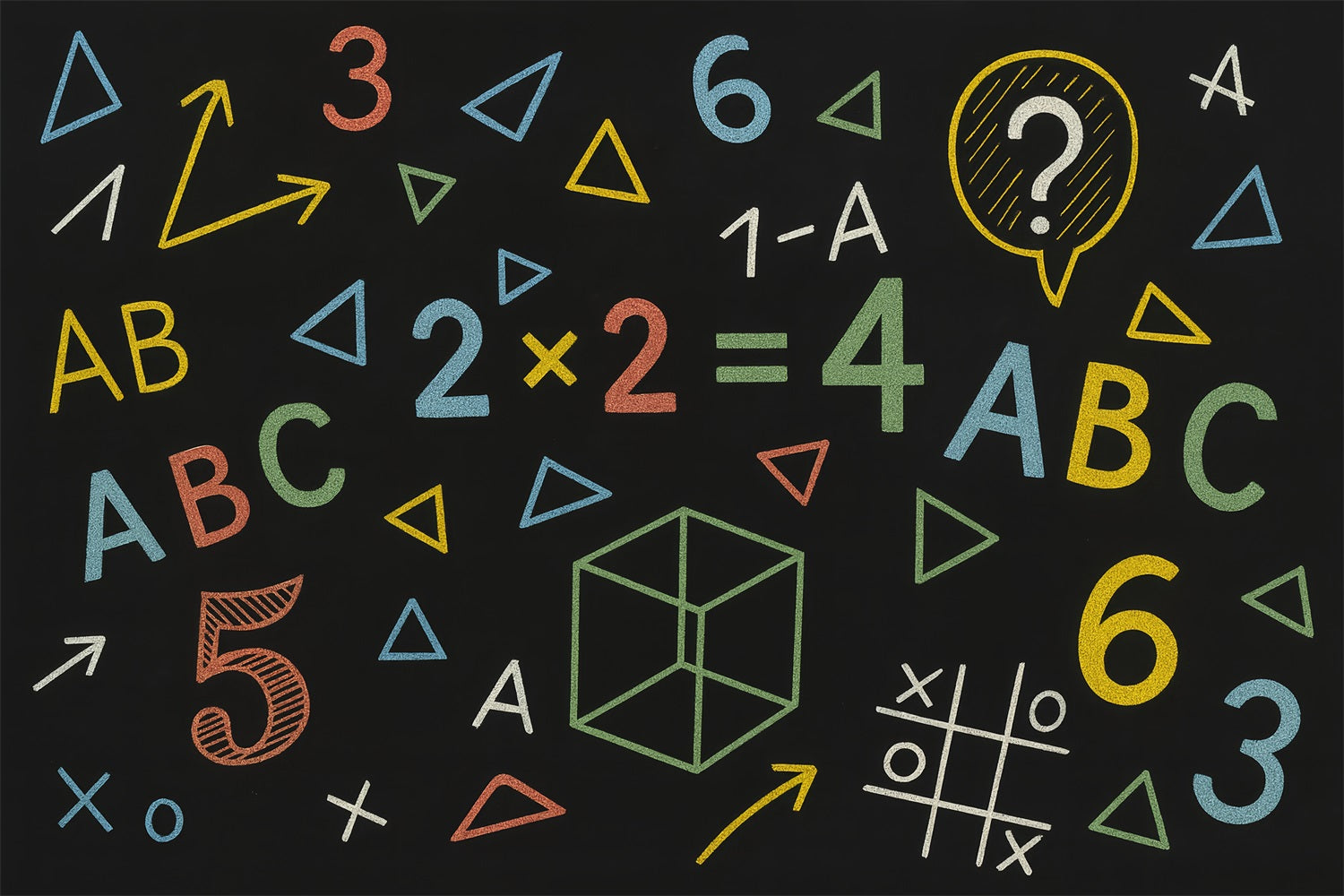 School Backdrop Geometric Chalkboard Color Shapes Back To School Backdrop LXX59-219