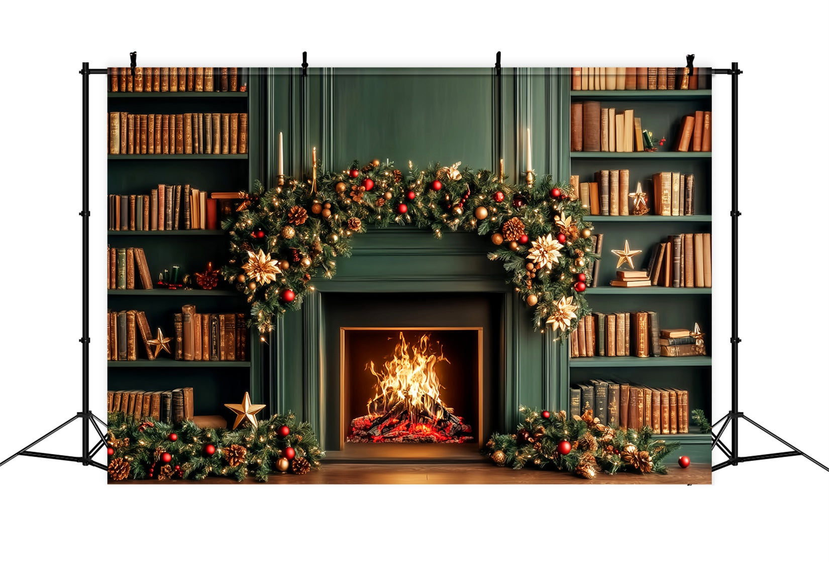 Back To School Backdrops Fireplace Library Books Back To School Photo Backdrop LXX59-225