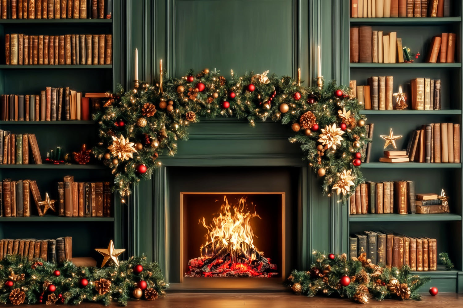 Back To School Backdrops Fireplace Library Books Back To School Photo Backdrop LXX59-225