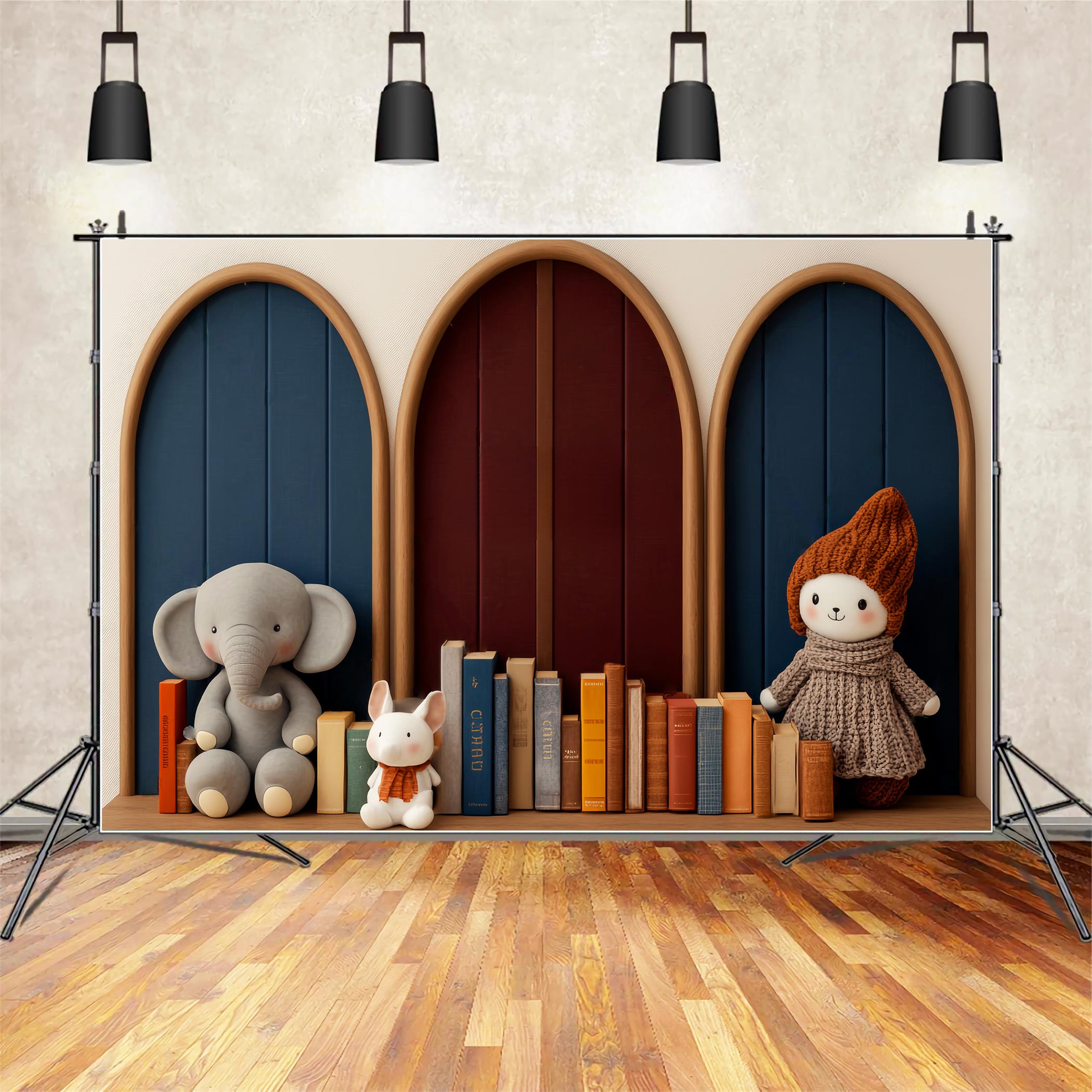 Back To School Backdrops Toy Figures Storybook Display Preschool Photo Backdrops LXX59-228