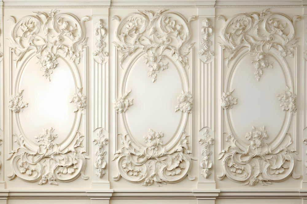 Abstract Backdrop Backdrop Ornate White Baroque Panel Photography Danc