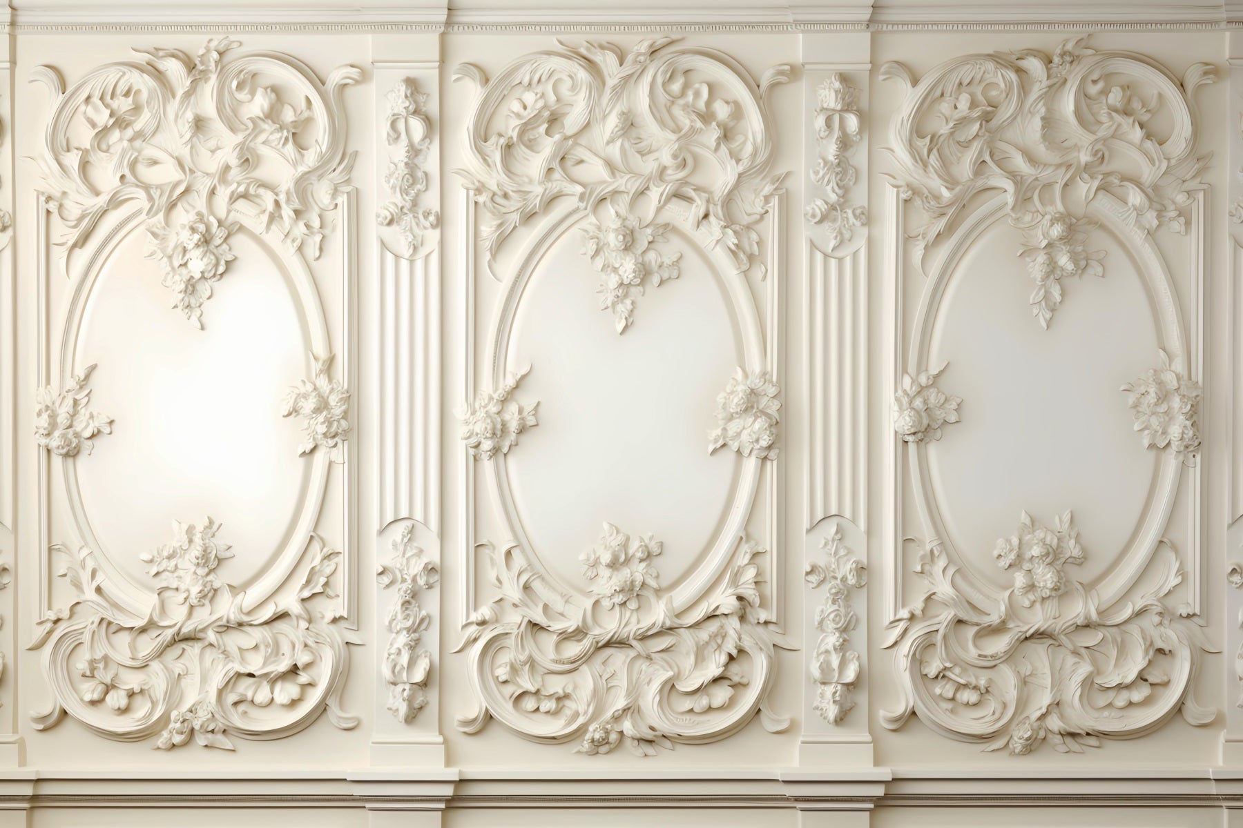 Abstract Backdrop Backdrop Ornate White Baroque Panel Photography Dance Backdrop LXX59-24