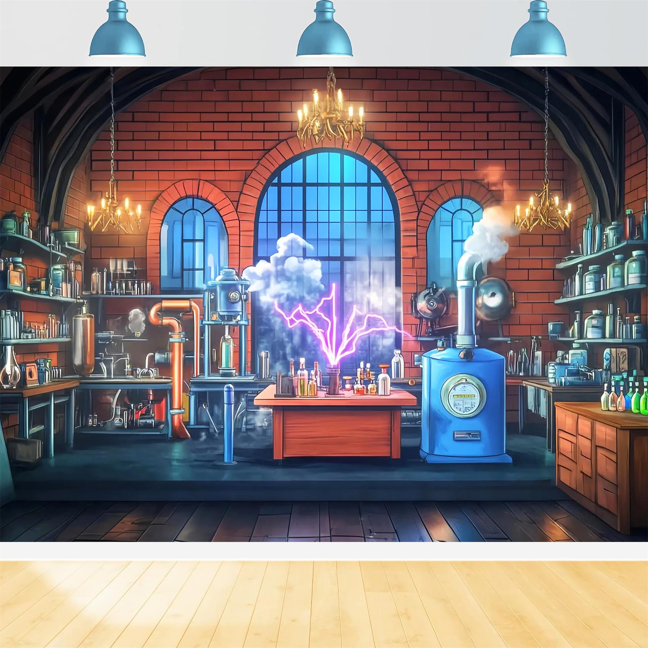 Chemistry Backdrop Vintage Science Experiment Lab Back To School Backdrop Ideas LXX59-255