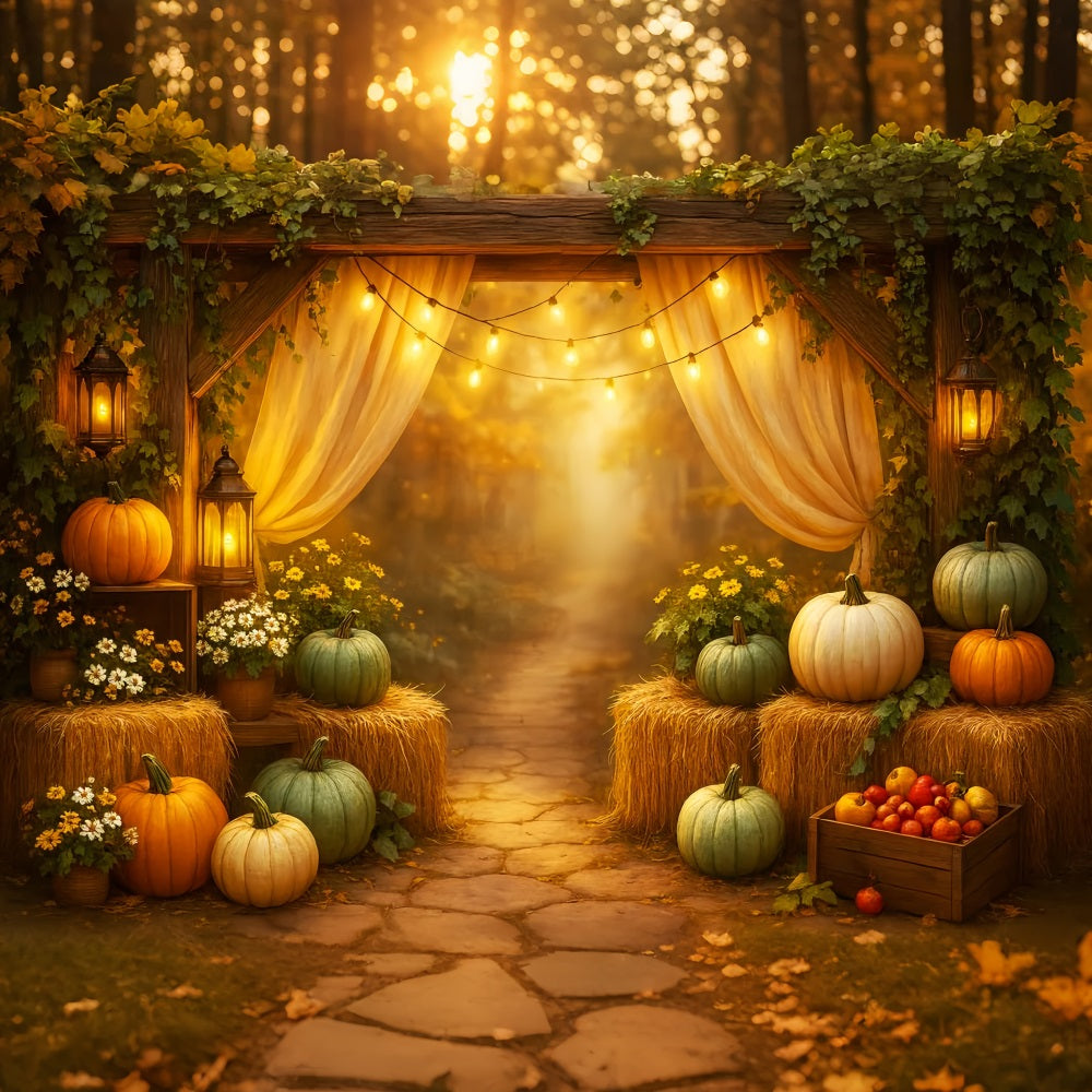 Fall Backdrop Rustic Pumpkin Patch Arrangement Fall Backdrop For Photos LXX59-267