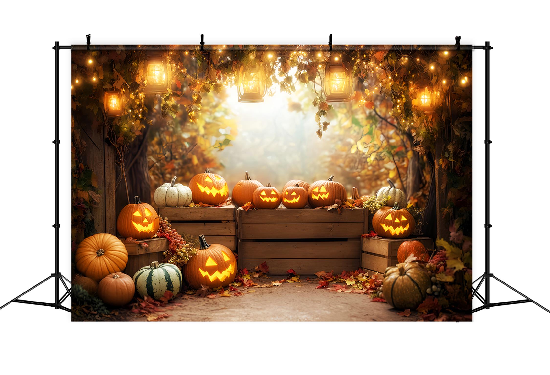 Fall Backdrop Autumn Harvest Market Stall Fall Photoshoot Backdrop LXX59-268