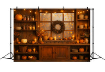 Kitchen Backdrop Warm Autumn Glow Kitchen Window Fall Photo Backdrop L
