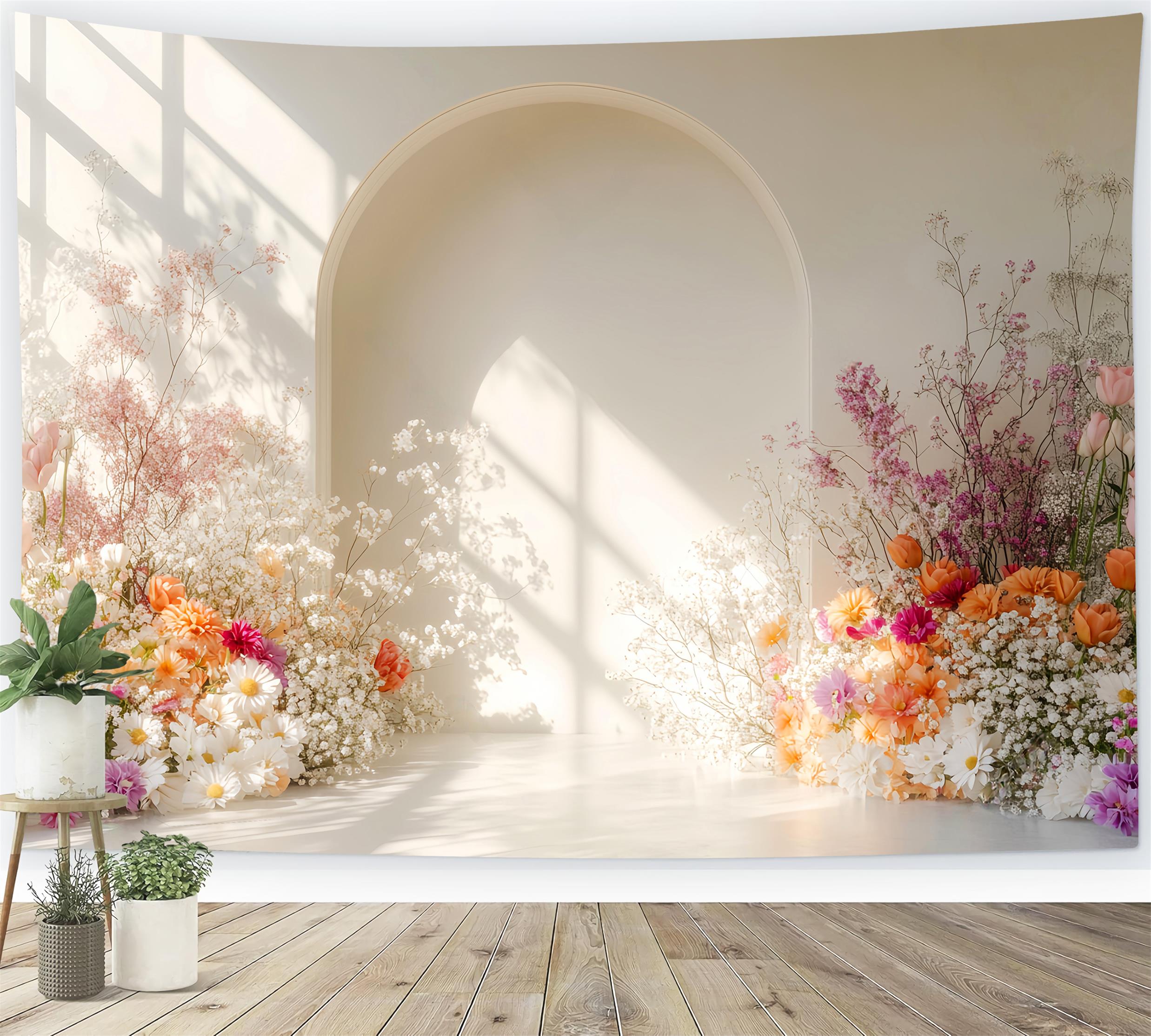 Fall Backdrop Bright Floral Bohemian Backdrop Autumn Photo Backdrops LXX59-280