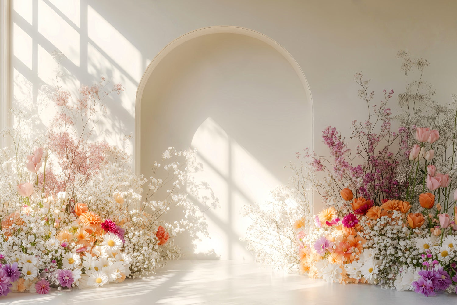 Fall Backdrop Bright Floral Bohemian Backdrop Autumn Photo Backdrops LXX59-280