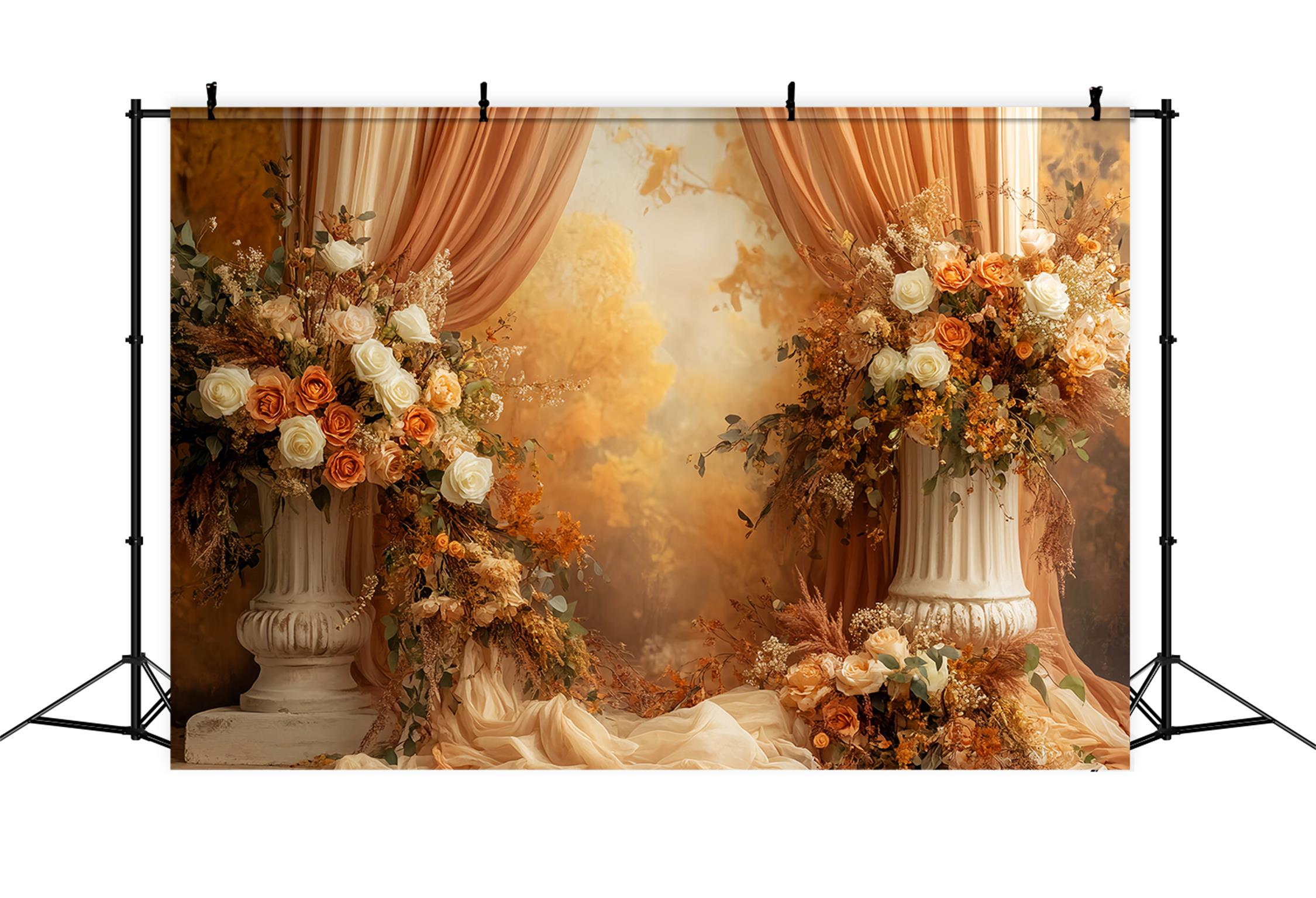 Fall Backdrop Vintage Floral Fall Archway Display Fall Backdrop for Photos LXX59-282