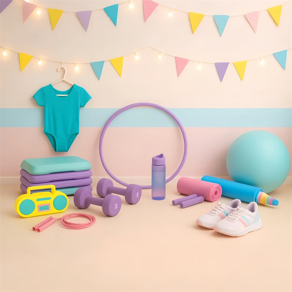 Sports Backdrop Colorful Gymnastics Fitness Props Sports Backdrops for Photography LXX59-315