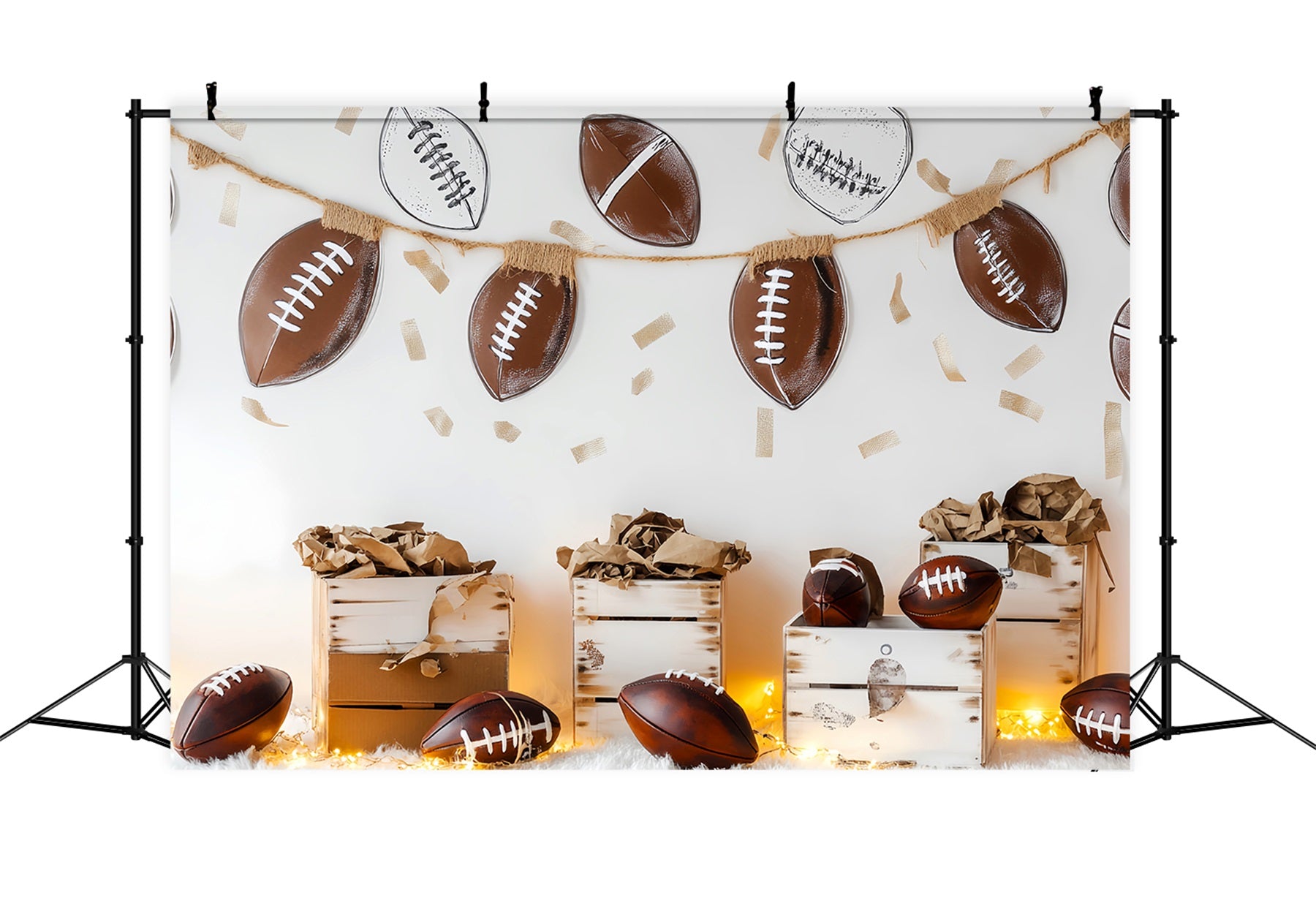 Sports Backdrop Football Garland Boxes Decor Football Backdrop LXX59-317