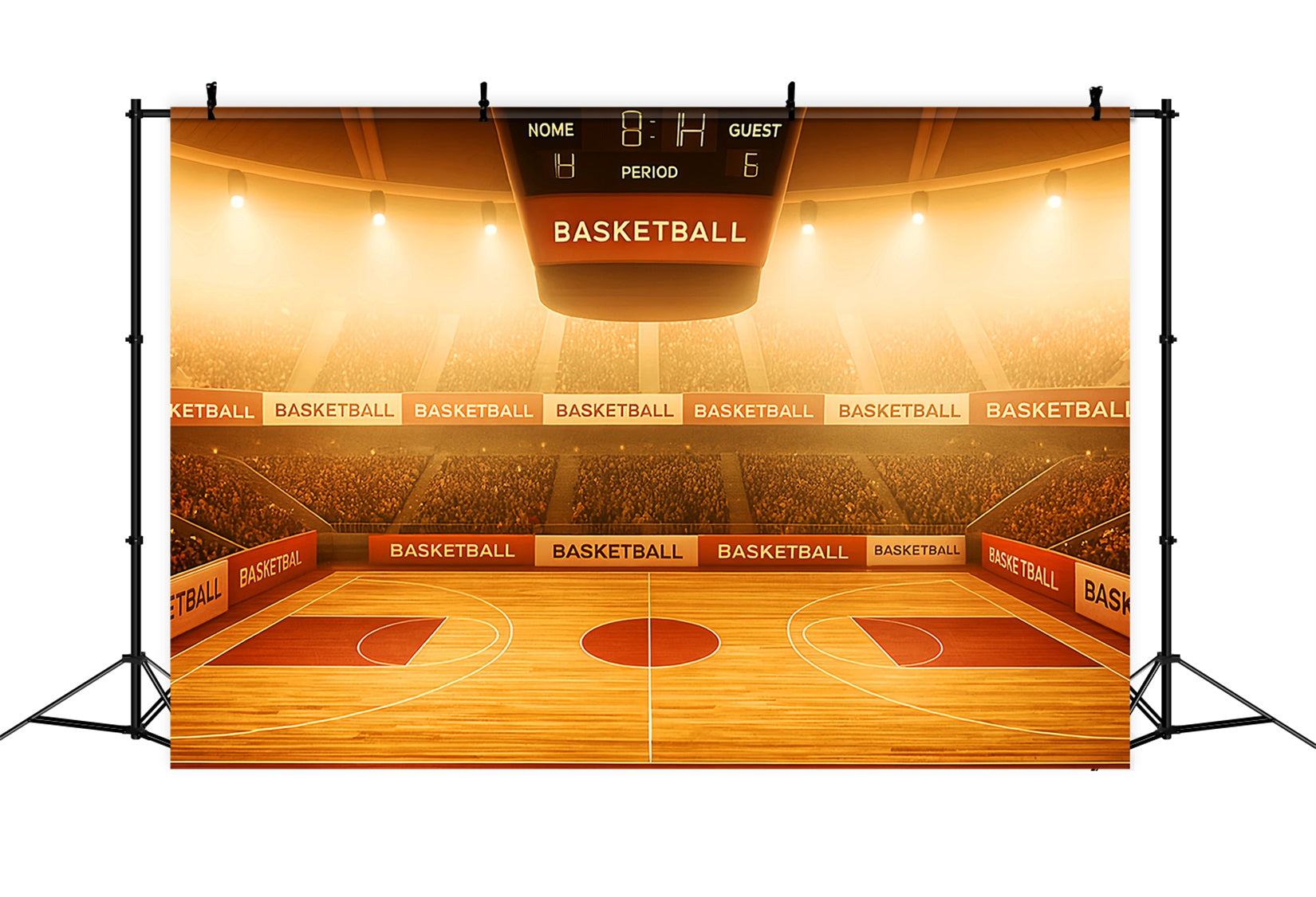 Basketball Backdrops Golden Glow Basketball Arena Sports Backdrop LXX59-327