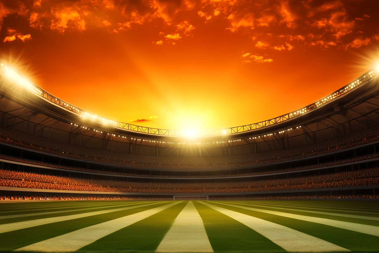 Soccer Backdrops Sunset Glow Football Arena Sports Backdrop LXX59-330
